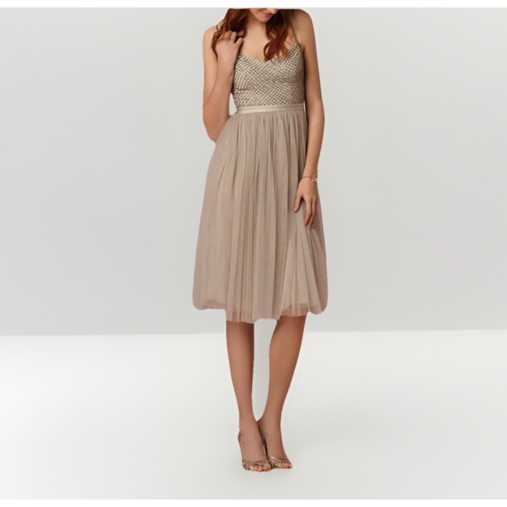 Needle & Thread Coppelia Dress 4 Tulle Beaded  Spaghetti Strap Event Ballerina